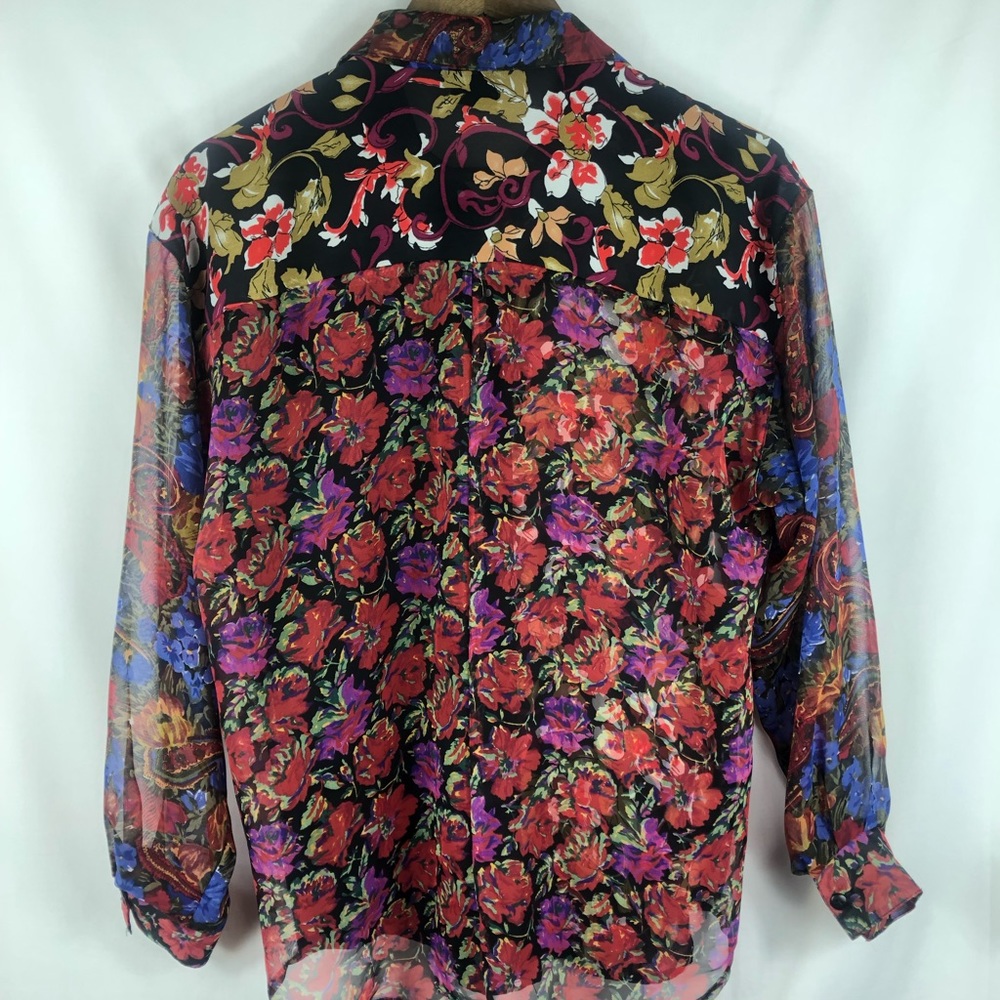 Multi-Print Button Up Blouse - image 2